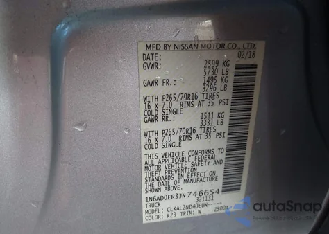 2018 Nissan Frontier Sv z USA, uszkodzony, nr VIN 1N6AD0ER3JN746654